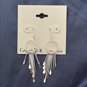 Modern Silver Tassel Earrings